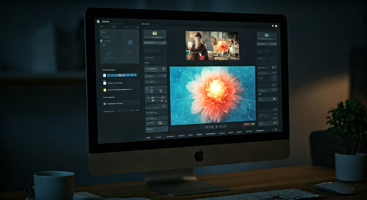 AI video interface close-up