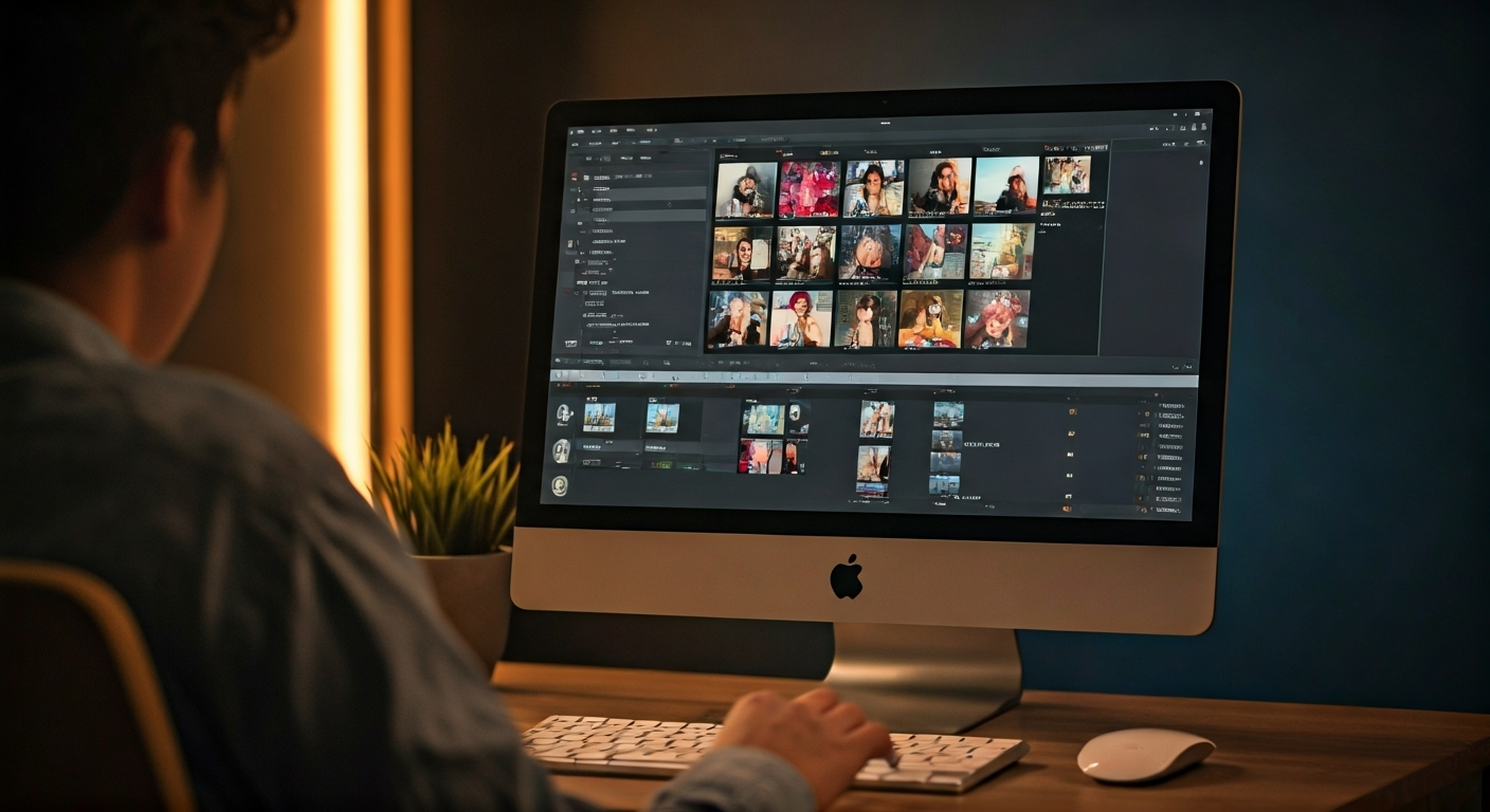 person using Filmora desktop