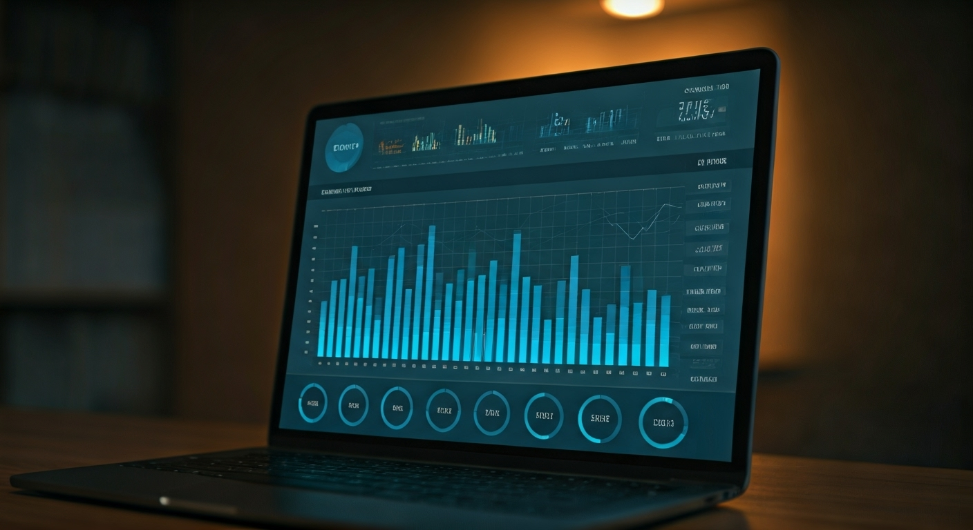 AI dashboard with graphs and charts