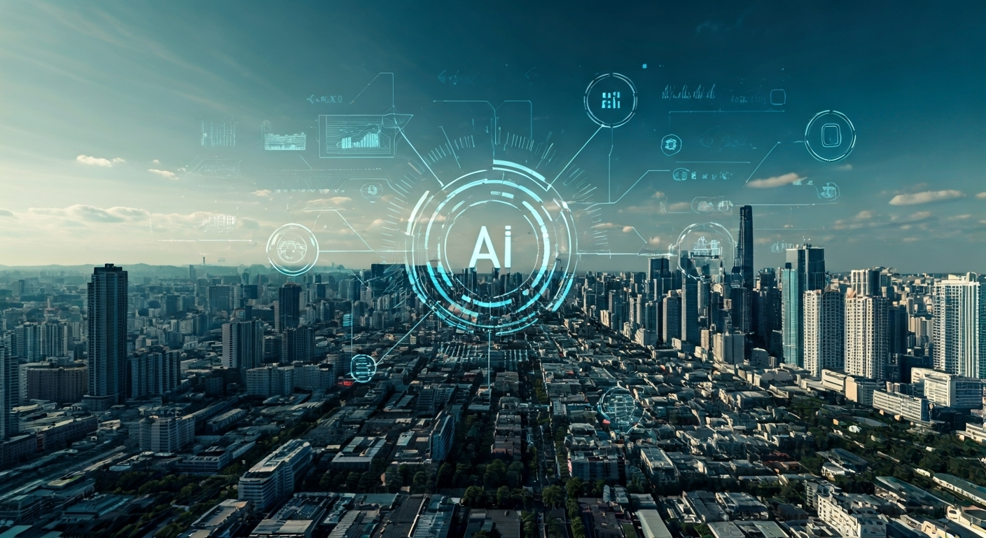 AI trends in futuristic city