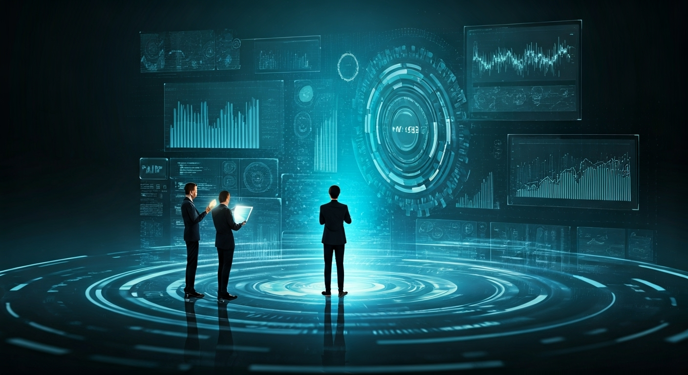 Futuristic AI digital marketing art