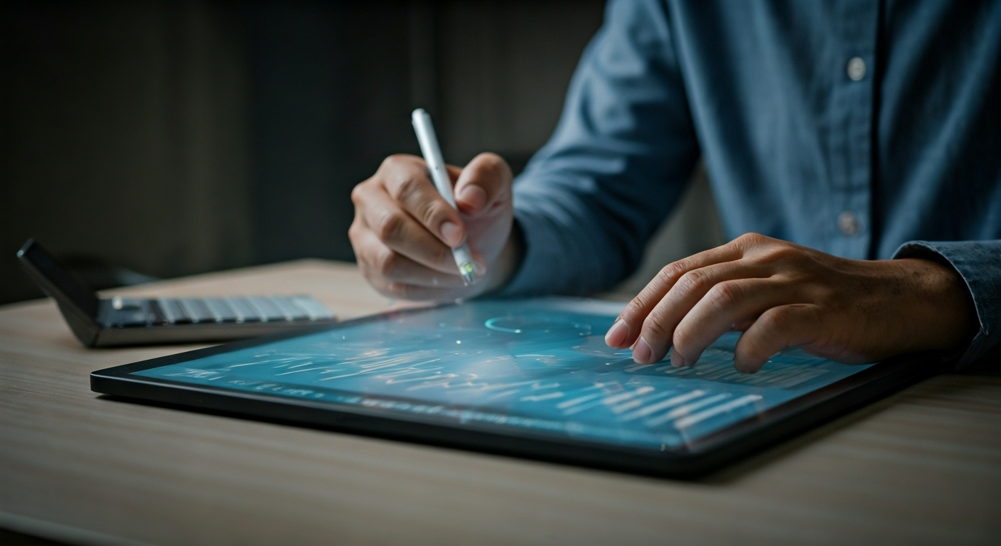 marketer analyzing AI dashboard