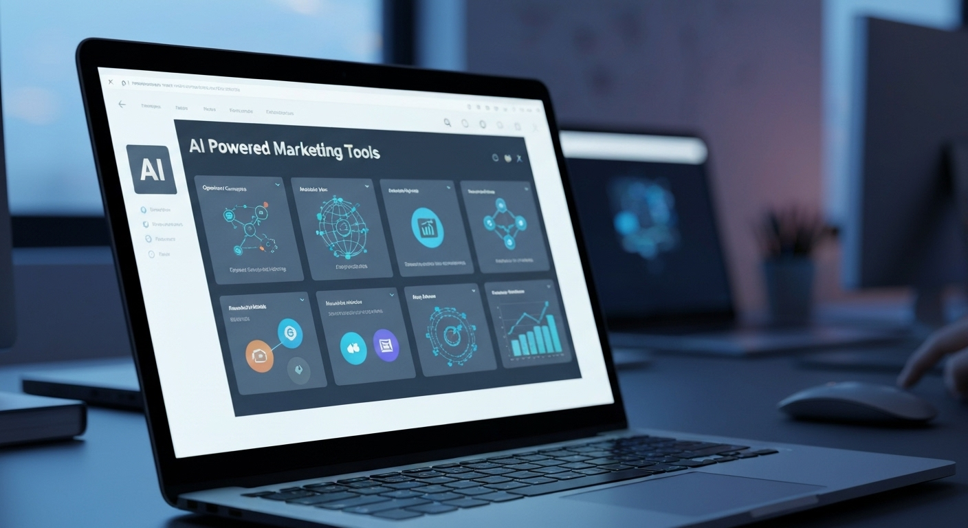 AI marketing tools laptop