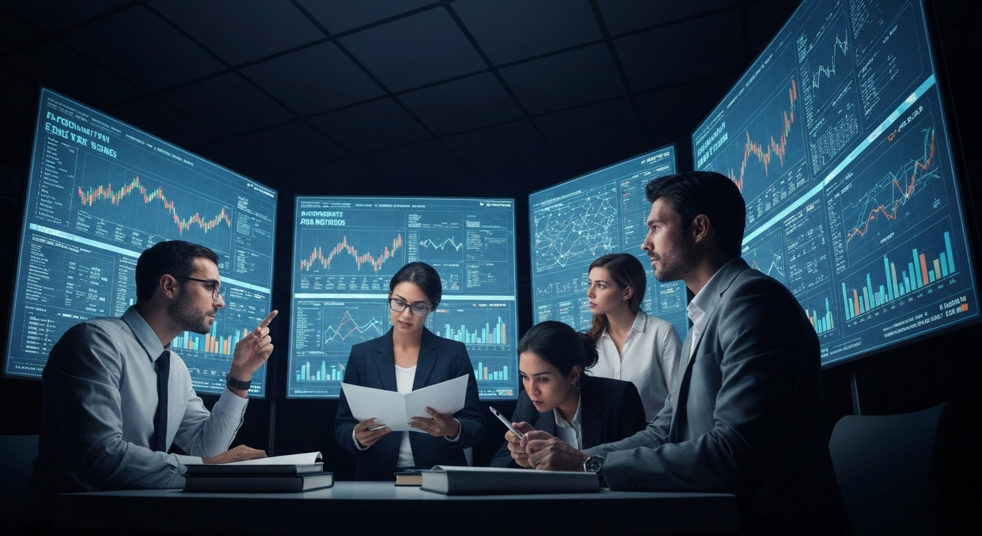 Investors reviewing AI trends
