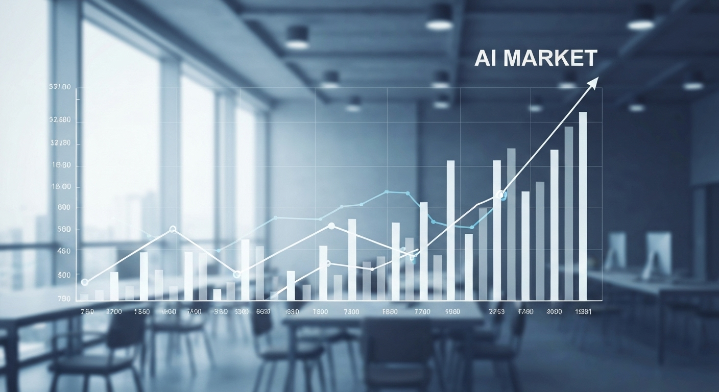 AI market size graph rising