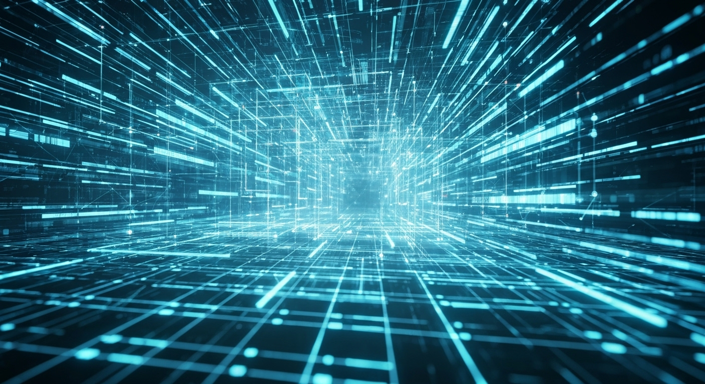 Futuristic AI network digital art