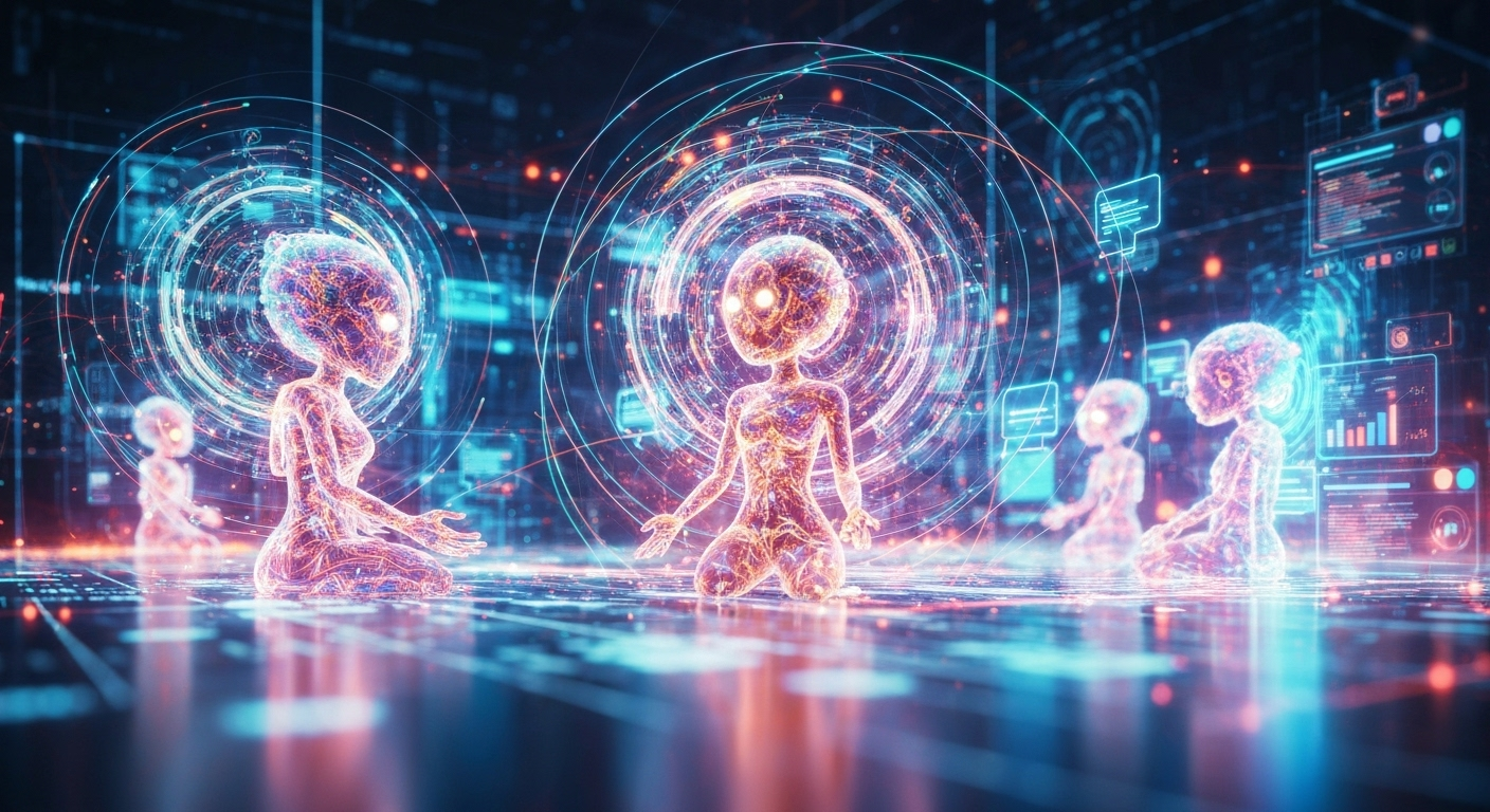 AI agents collaborating digitally