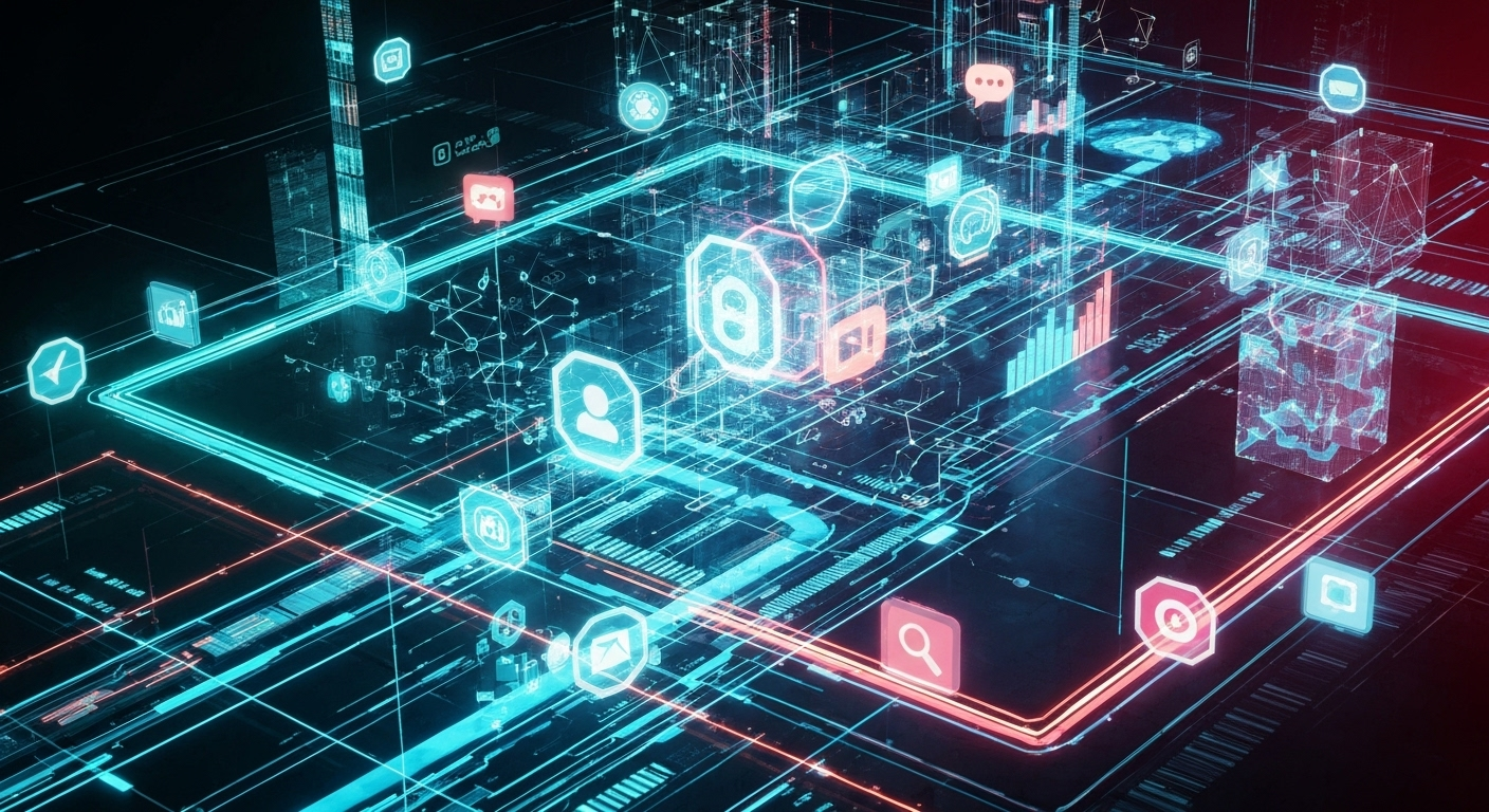 Abstract digital AI marketing trends