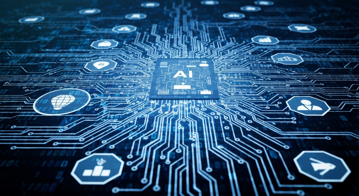 AI transforming business abstract art