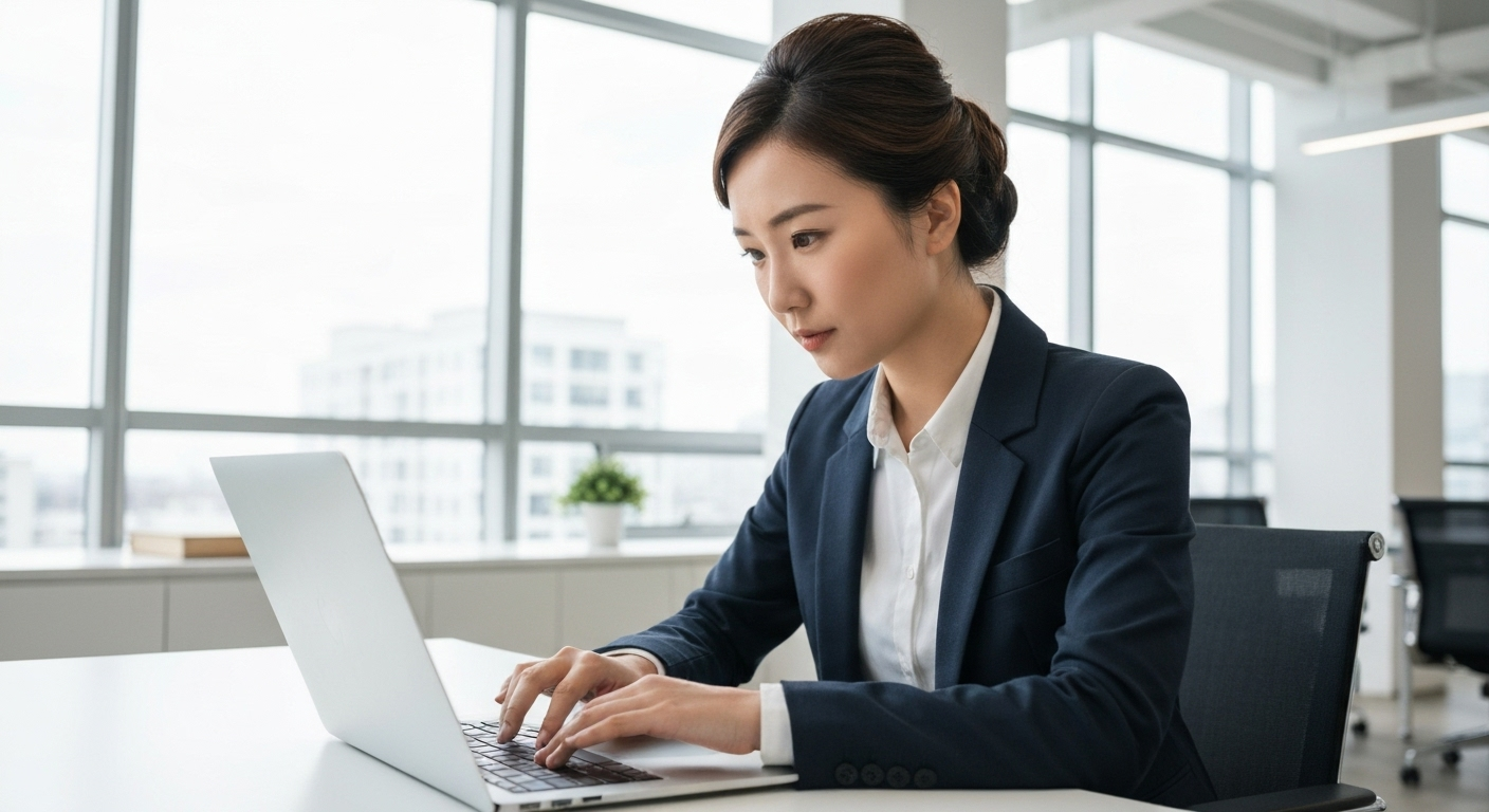 Professional watching LinkedIn video ads