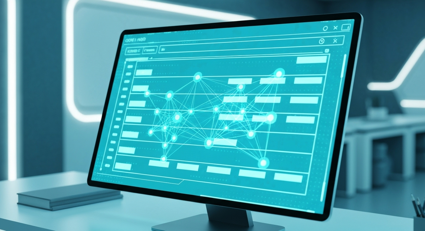 Futuristic AI spreadsheet interface