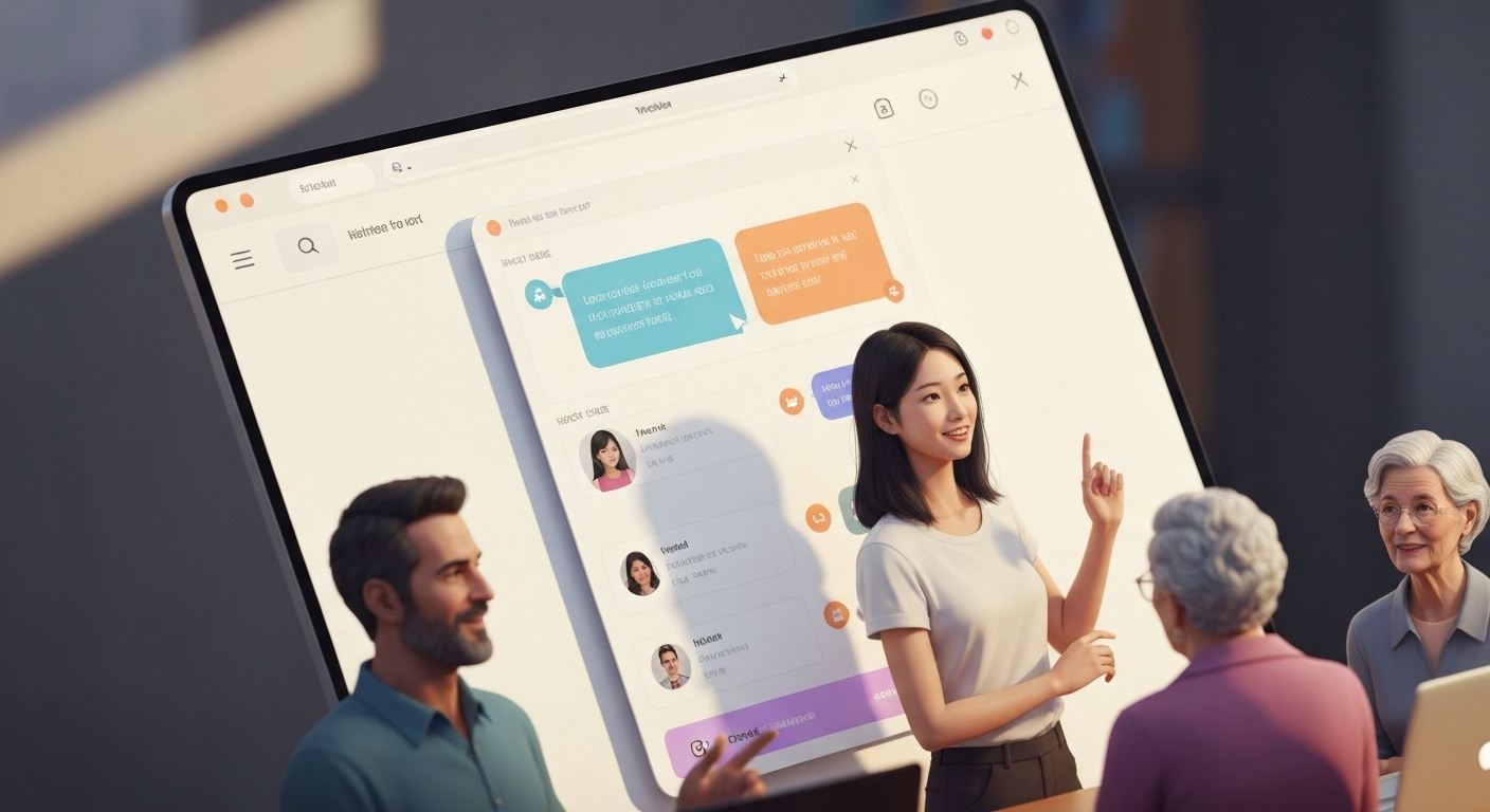 Digital art of website chat window