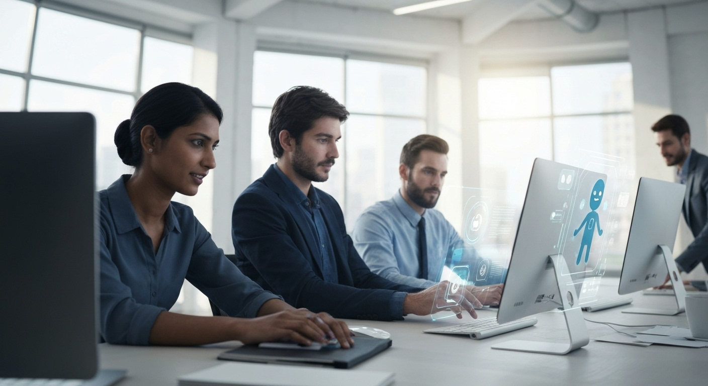 Team using AI assistant together