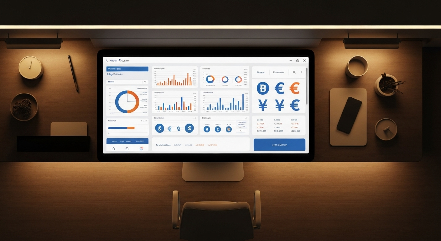 Digital planner interface with charts