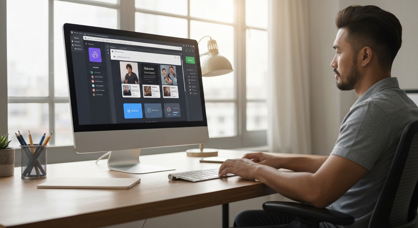 AI website builder workspace digital art