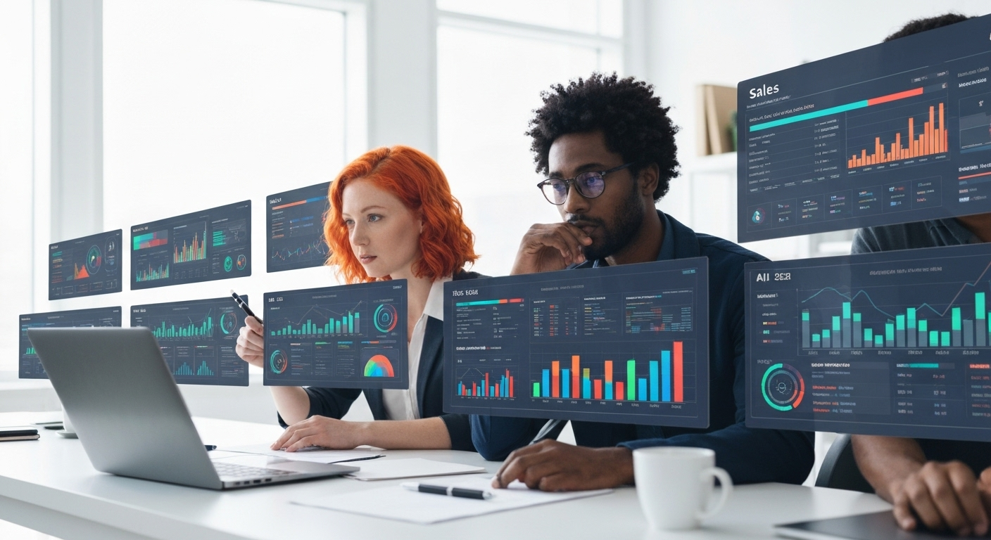 Team using AI sales dashboard