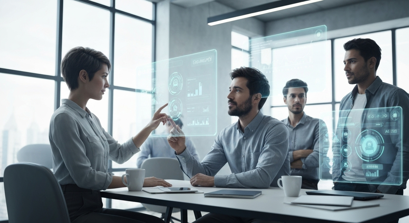 People using AI in workspace