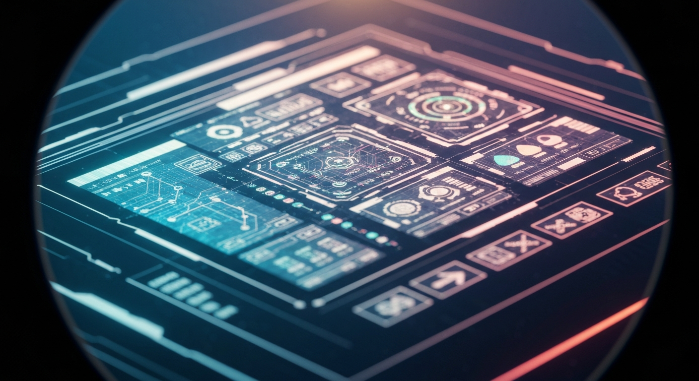 Abstract AI interface digital art