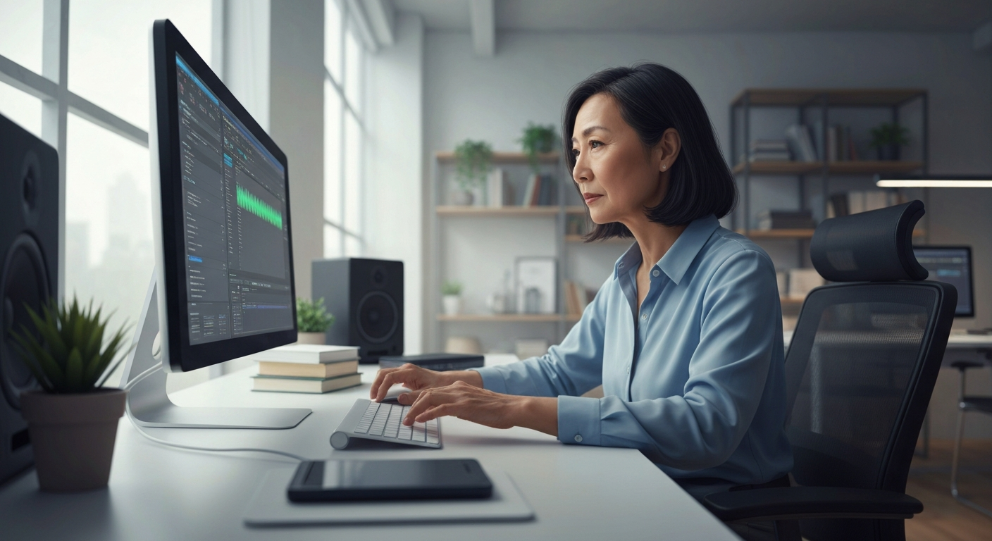 Audio producer using AI voice software