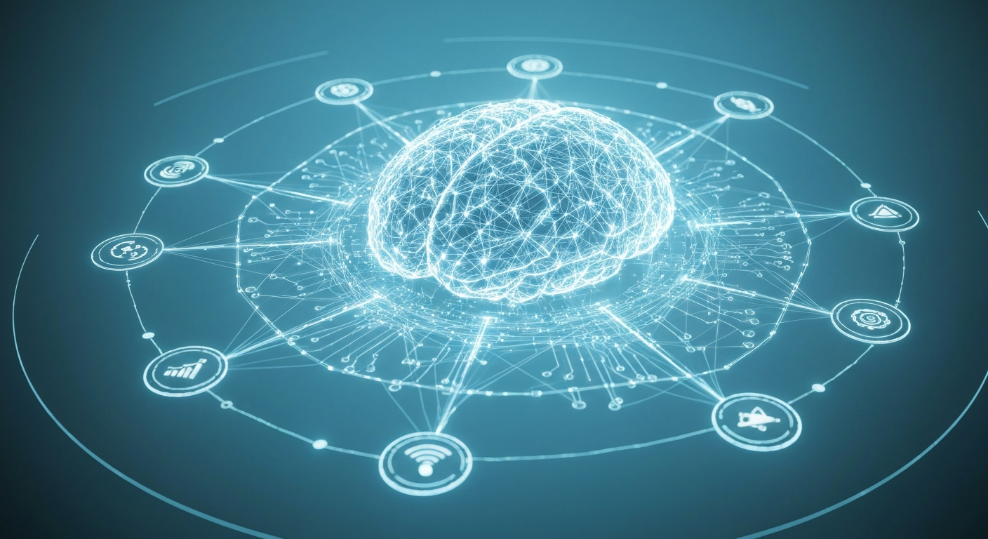 AI brain connecting workflows