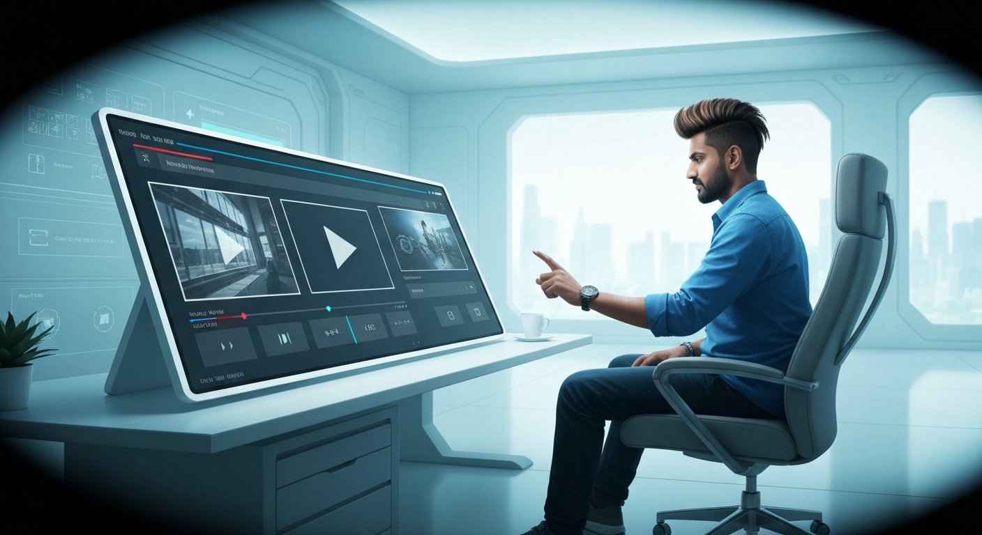 User engaging with AI video interface