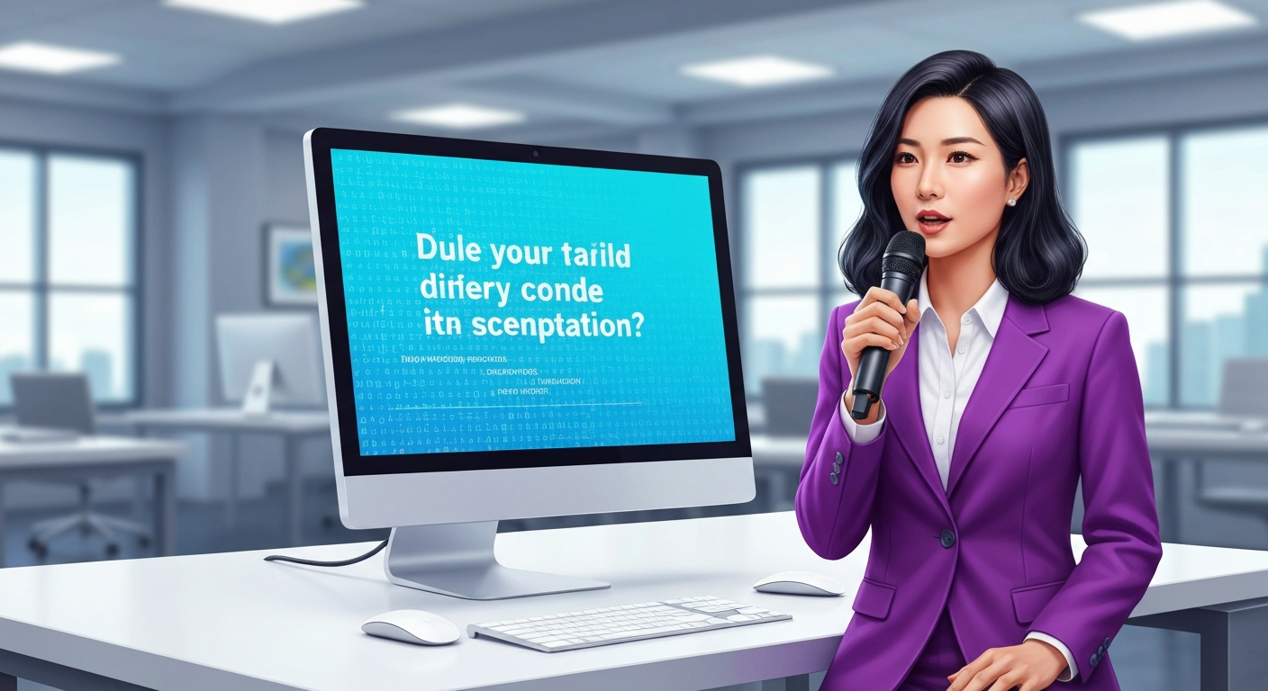 Person using voice type AI tool