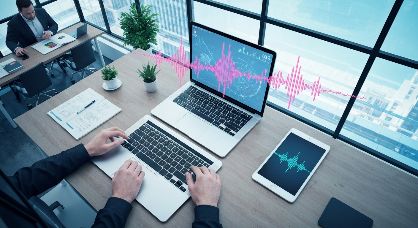 Workspace using AI voice dictation