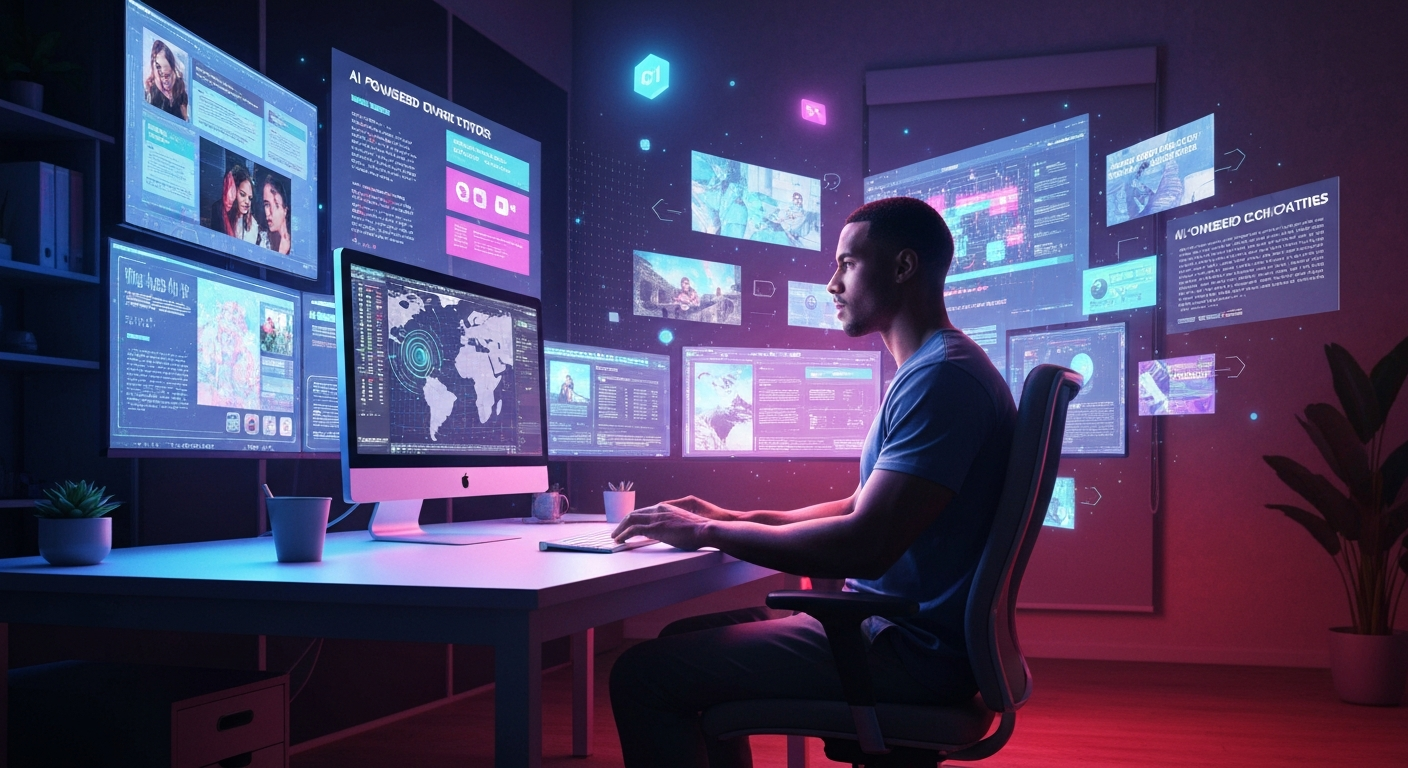 Person using AI for content creation