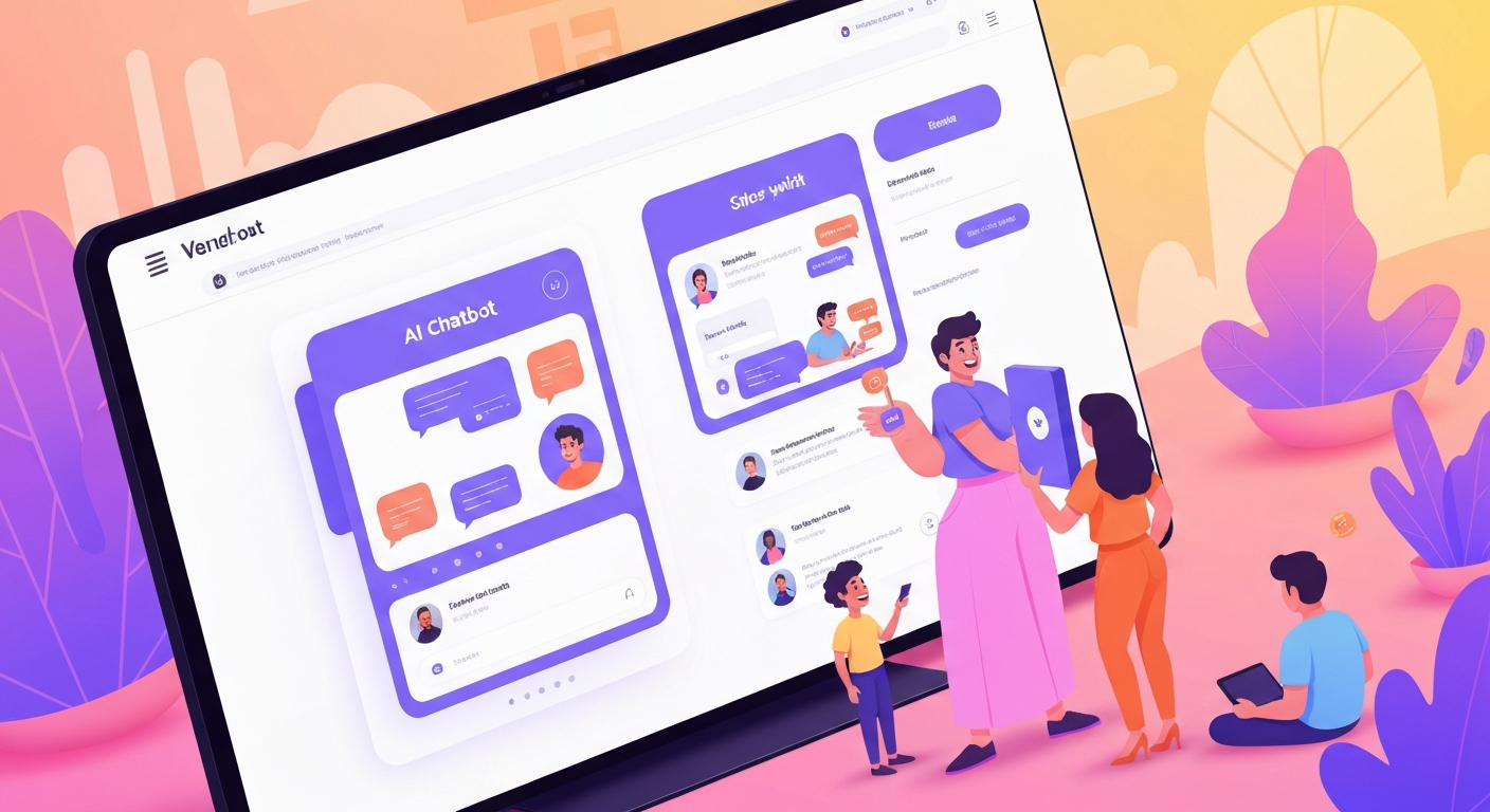 Website with AI chatbot interaction