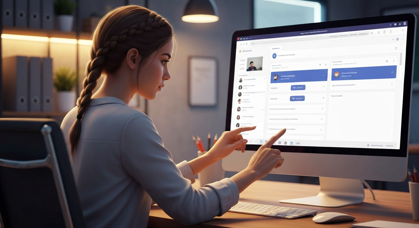 Website owner using live chat dashboard