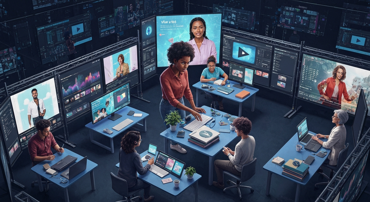 Digital collage of viral AI videos