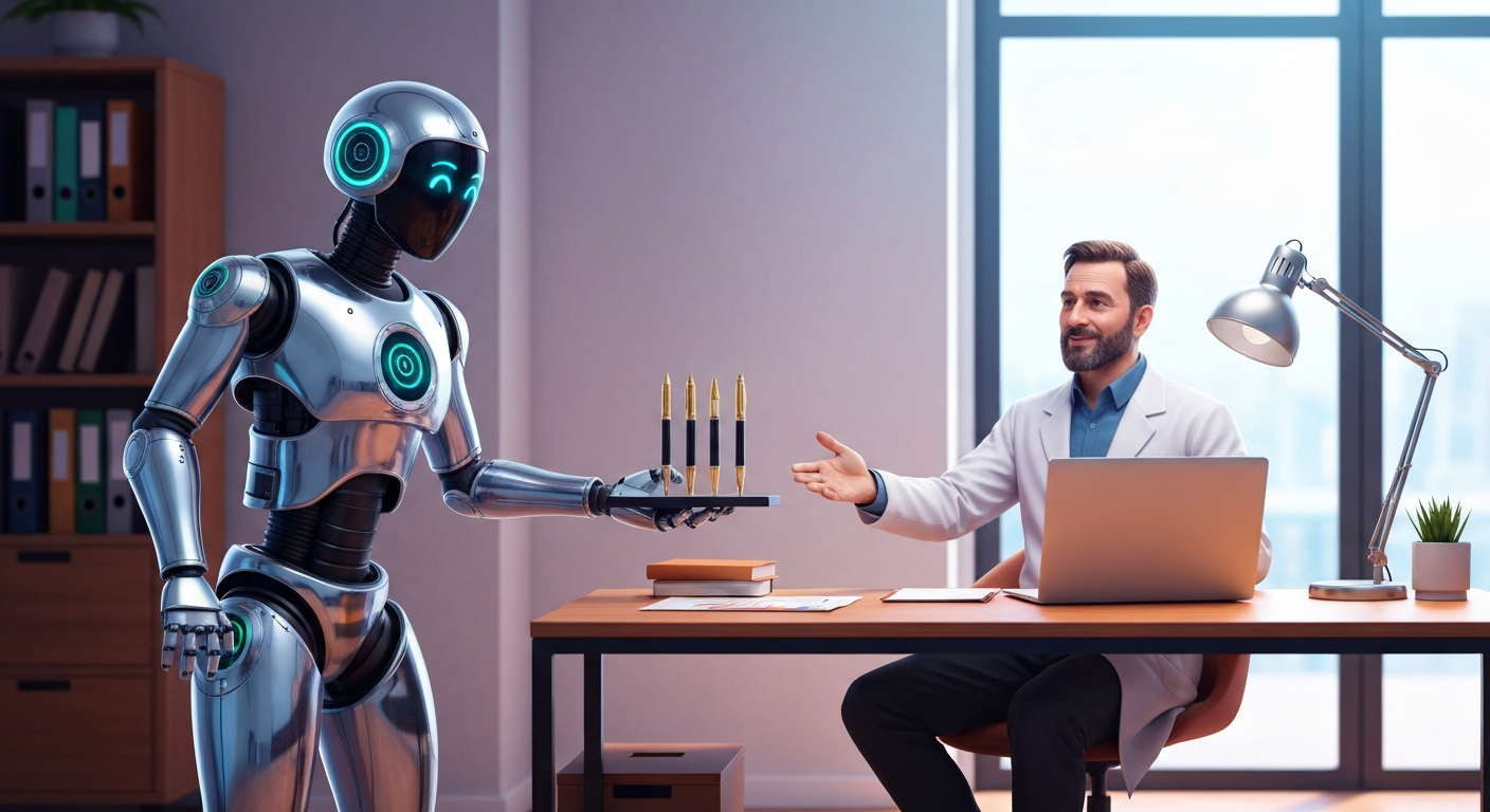 AI robot assistant with writing tools