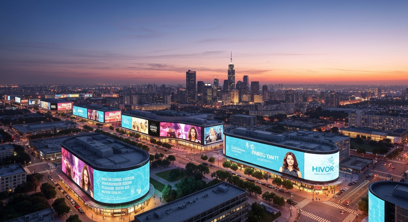 digital advertising city skyline