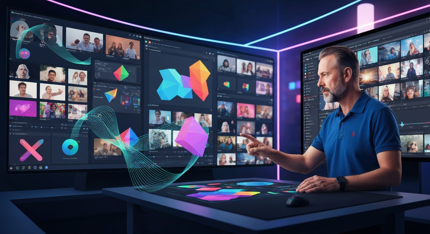User creating video in digital workspace