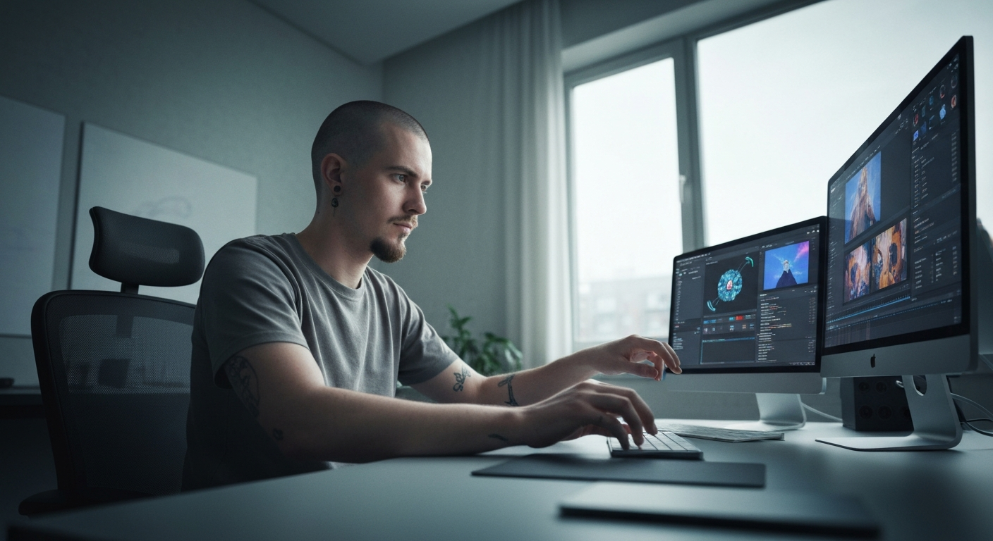 Designer working with AI tools