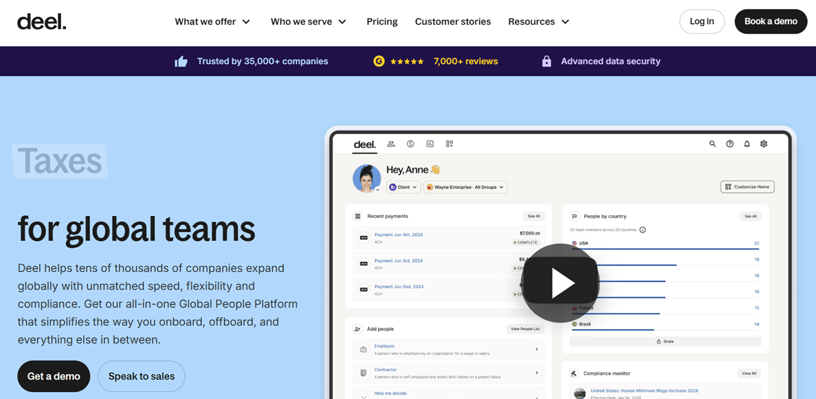 Deel’s global platform enables fast, compliant onboarding, payroll, and workforce management for international teams.