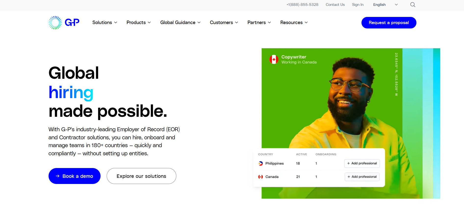 G-P enables fast and compliant global hiring, onboarding, and team management in 180+ countries without setting up local entities.