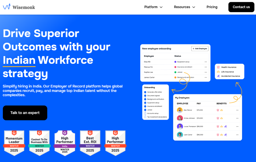 Wisemonk’s staffing solutions offer thorough screening, fast onboarding, legal compliance, transparent pricing, and continuous HR support.