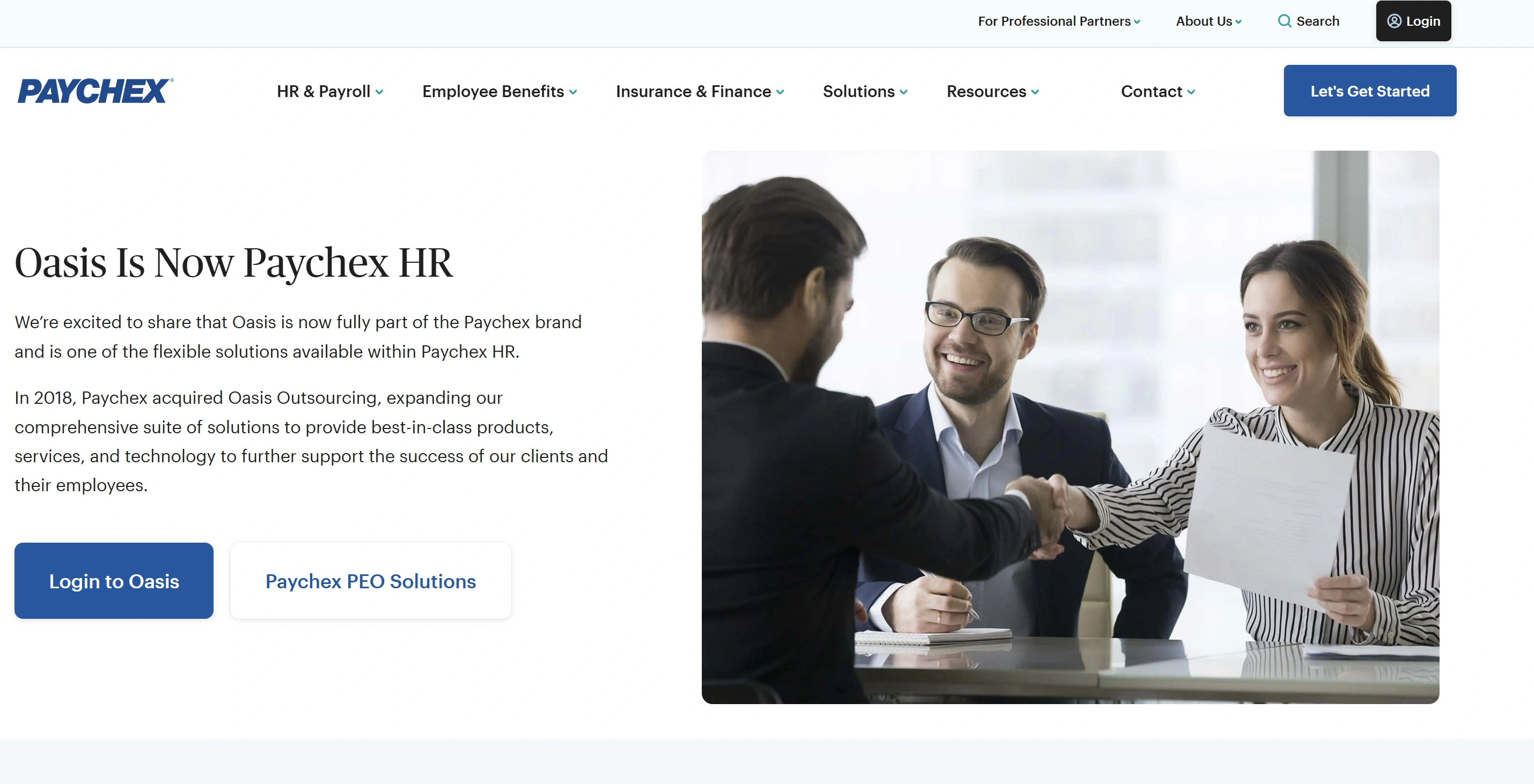 Oasis PEO services for HR outsourcing and compliance support
