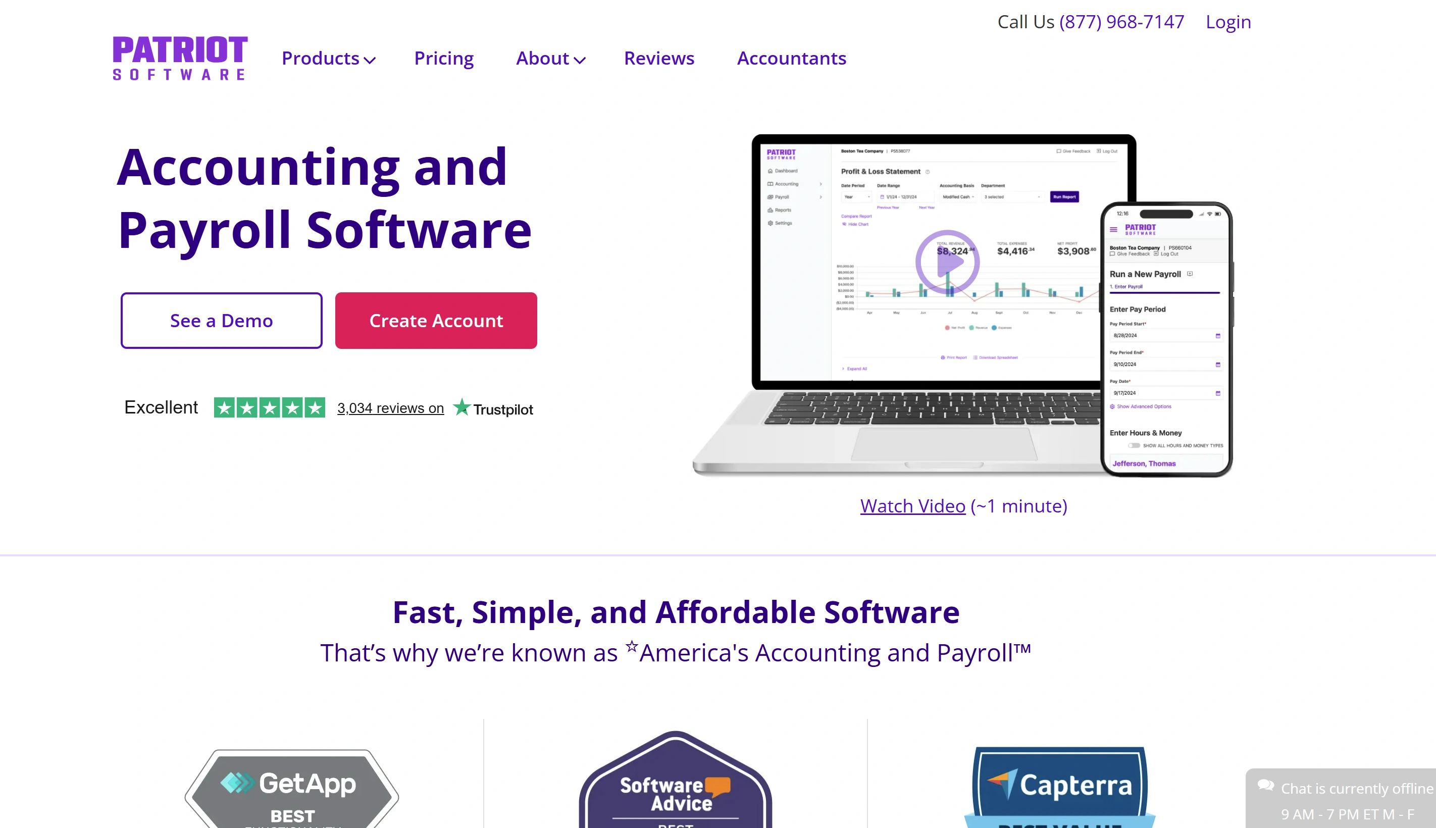 Patriot offers affordable payroll software with tax filing options and easy employee self-service.