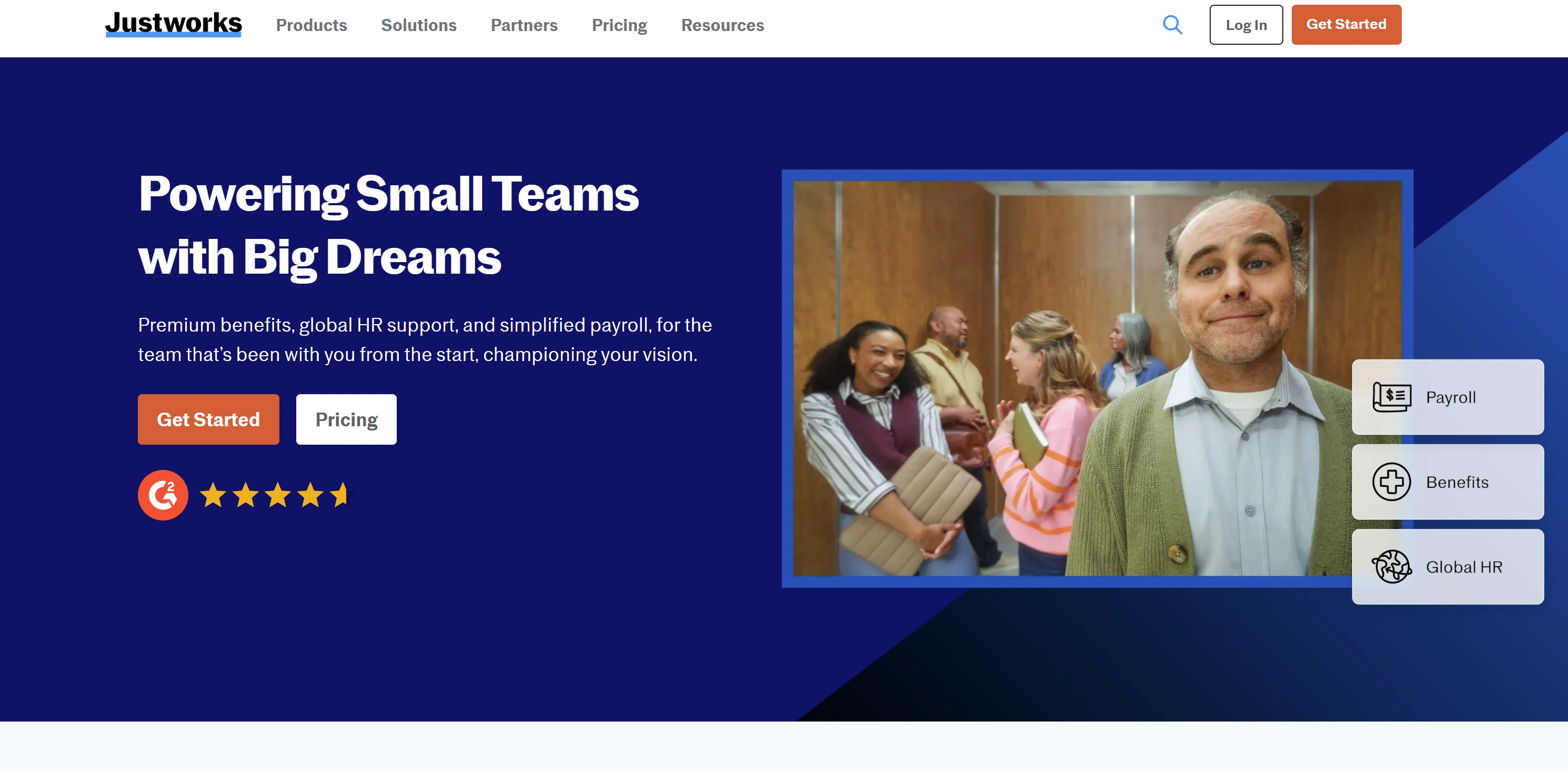 Justworks provides payroll, benefits, and HR support through its PEO model for growing businesses.