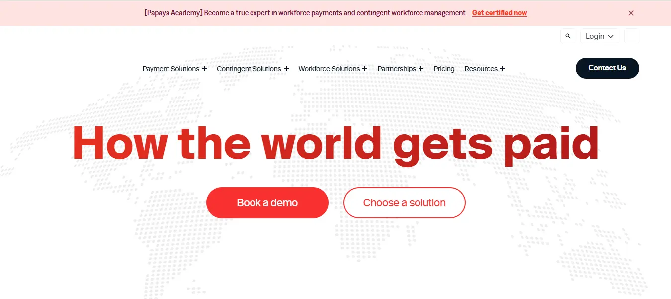 Papaya Global platform interface displaying multi-country payroll and workforce compliance tools.