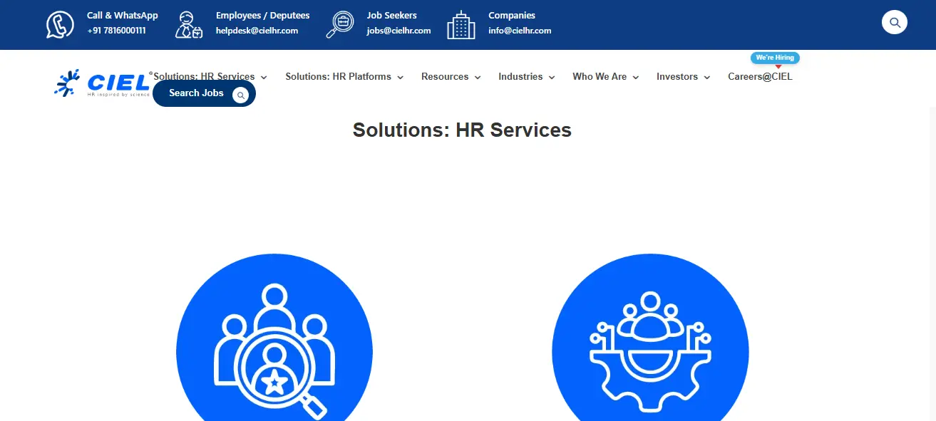 CIEL HR Services staffing agency in India offering recruitment and workforce solutions