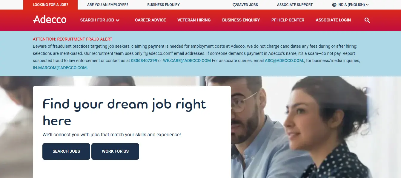 Adecco India HR outsourcing, focusing on recruitment, staffing, and workforce solutions for businesses globally.