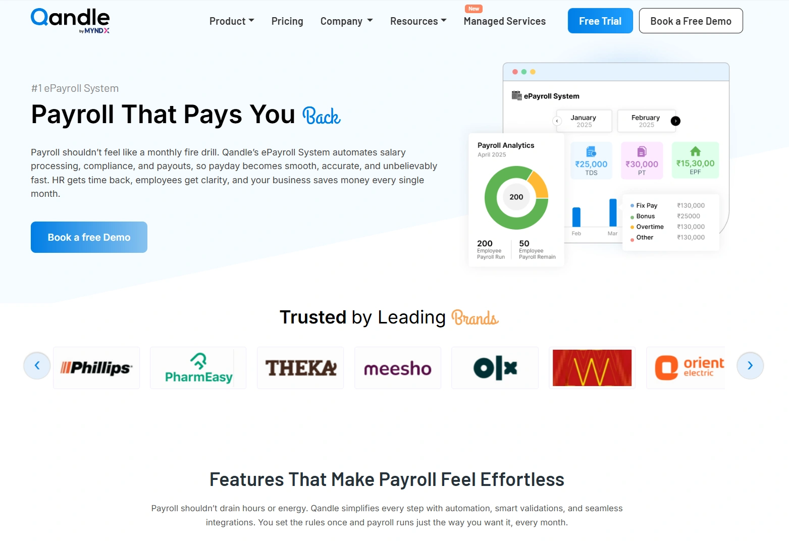 Qandle's modular HR platform lets businesses pick and pay for only the payroll features they actually need.