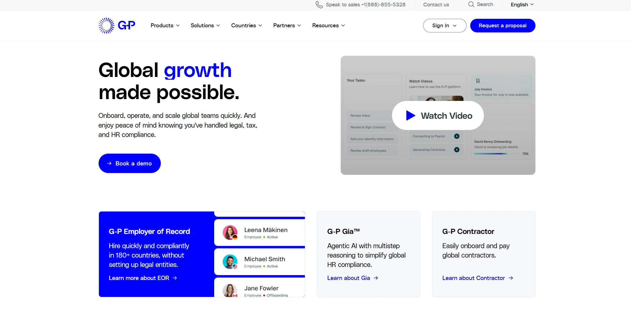 G-P Globalization Partners enterprise EOR platform for 180+ countries