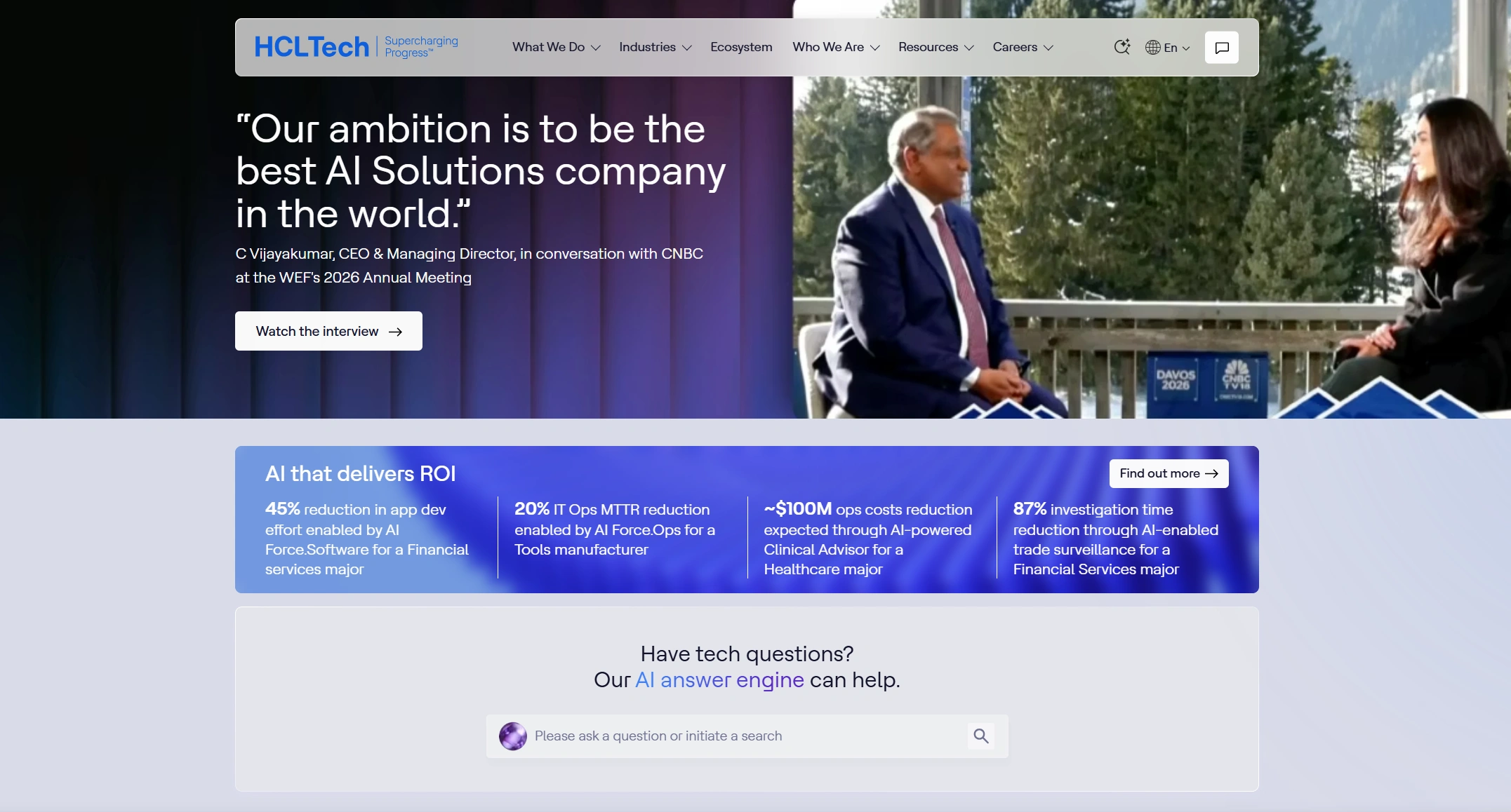 HCLTech is a top IT outsourcing company known for cloud engineering and software engineering at scale.