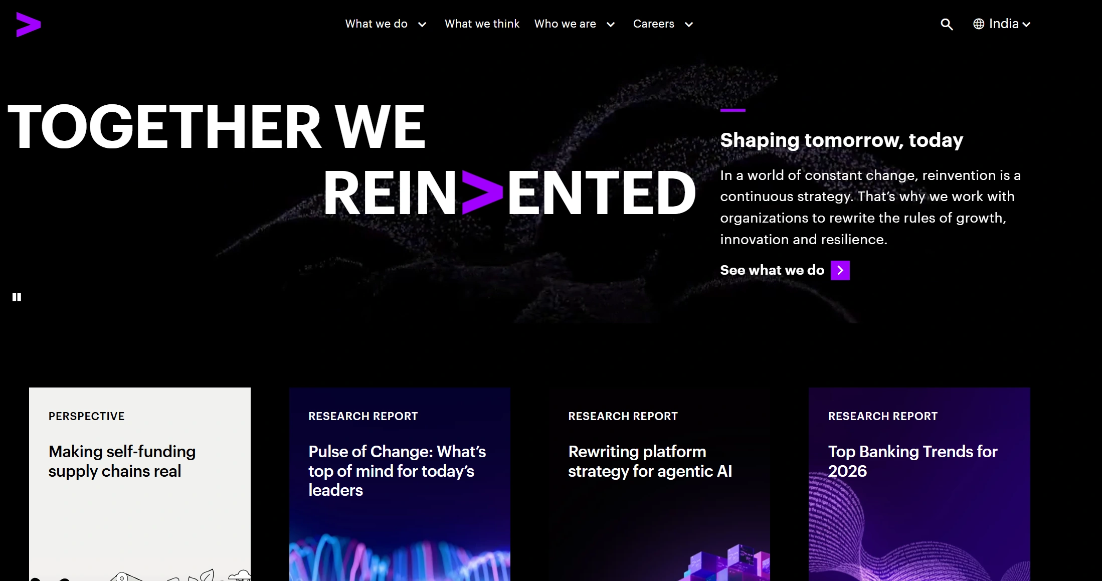 Accenture combines strategic consulting with technology services to deliver large-scale outsourcing programs from India.