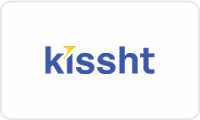 Kissht company logo with the 'k' featuring a yellow lightning bolt detail.