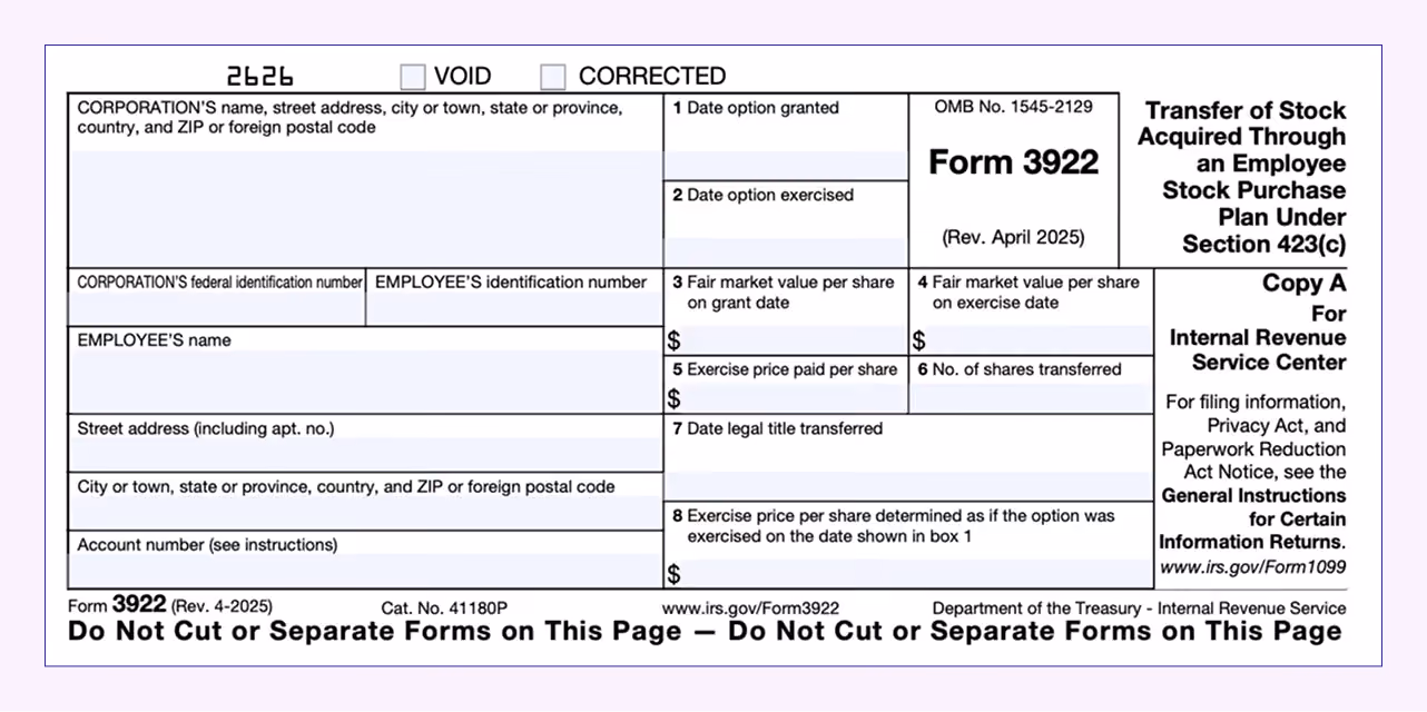 Form 3922